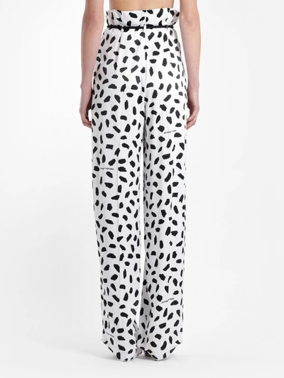 Shop Off-white Off White C/o Virgil Abloh Women's Bolack And White Logo Pattern Coulisse Pants In Black And White