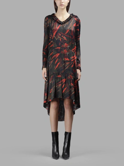 Shop Balenciaga Women's Multicolor Hybrid V-neck Printed Dress