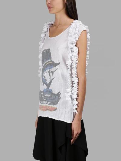 Shop Jw Anderson White Printed Top With Ruffle Details