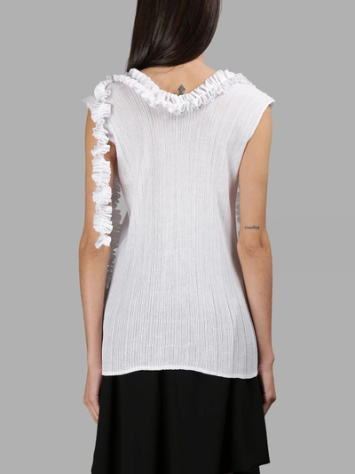 Shop Jw Anderson White Printed Top With Ruffle Details