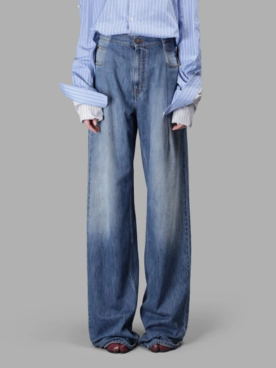 Shop Maison Margiela Women's Indigo Large Jeans In Blue