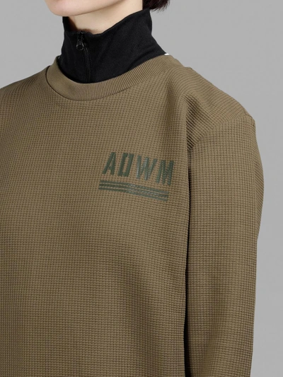 Shop Adidas X White Mountaineering Women's Green Crewneck Sweater