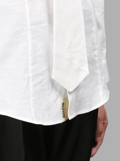 Shop Yohji Yamamoto White Tie Shirt