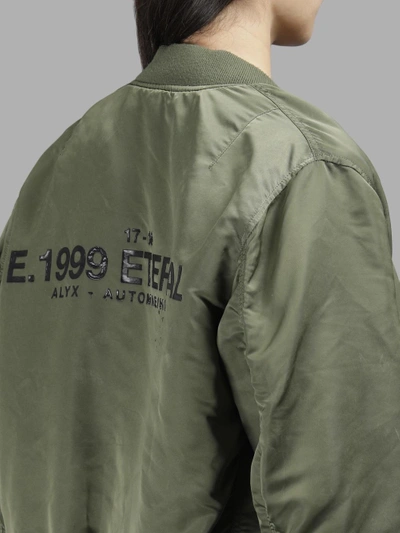 Shop Alyx Women's Green E. 1999 Eternal Reversible Bomber Jacket In Green And Orange