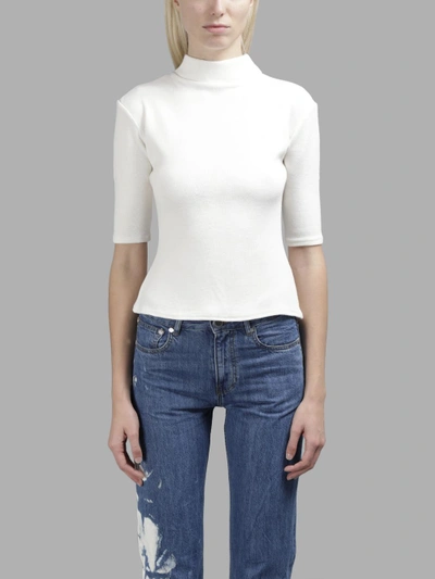 Shop Faustine Steinmetz Women's White Knitted T-shirt