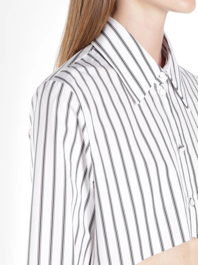 Shop Off-white Off White C/o Virgil Abloh Women's Black And White Stripes Cropped Shirt