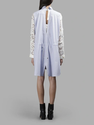 Shop Sacai Women's Lace Dress In White And Blue