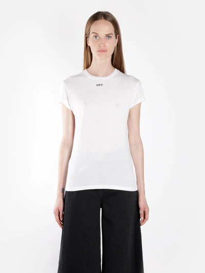 Shop Off-white Off White C/o Virgil Abloh Women's White Fern Fitted Tee