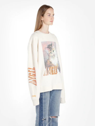 Shop Heron Preston Women's Off-white Angel Crewneck Sweatshirt In Off White