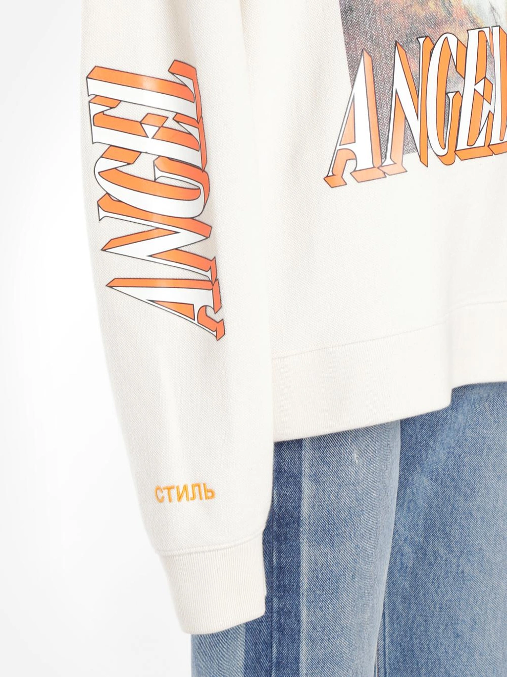 Heron Preston Angel Printed Cotton Sweatshirt In Off White ModeSens