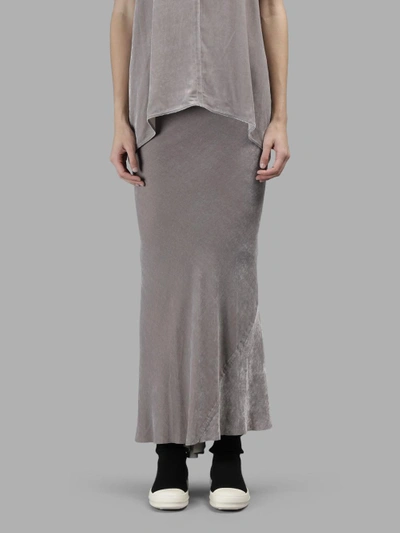 Shop Rick Owens Women's Grey Calf Lenght Skirt