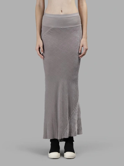 Shop Rick Owens Women's Grey Calf Lenght Skirt