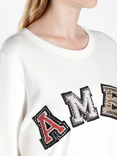 Shop Amen Women's Off-white Logo Sweater