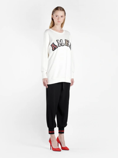 Shop Amen Women's Off-white Logo Sweater