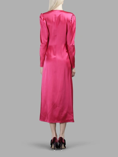 Shop Attico Women's Pink Long Satin Wrap Dress