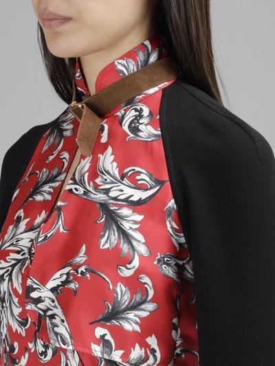 Shop Jw Anderson Women's Red Printed Blouse With Black Sleeves