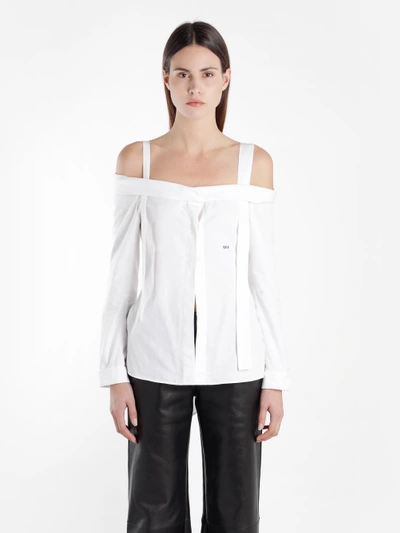 Shop Off-white Off White C/o Virgil Abloh Women's White Off The Shoulders Shirt