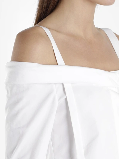 Shop Off-white Off White C/o Virgil Abloh Women's White Off The Shoulders Shirt
