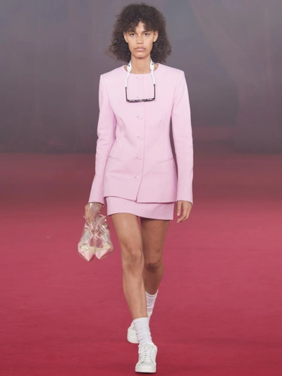 Shop Off-white Off White C/o Virgil Abloh Women's Pink Mini Skirt In Runway Piece
