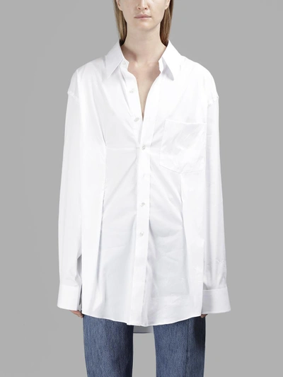 Shop Vetements Women's White Secretary Decollage Shirt