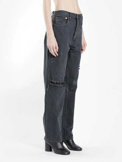 Shop Re/done Women's Blak Grunge Jeans In Black