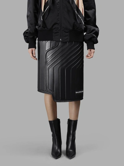 Shop Balenciaga Women's Black Car Mat Design Skirt