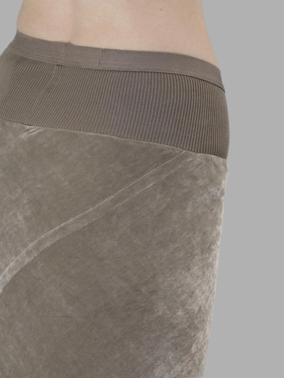 Shop Rick Owens Women's Beige Calf Lenght Skirt