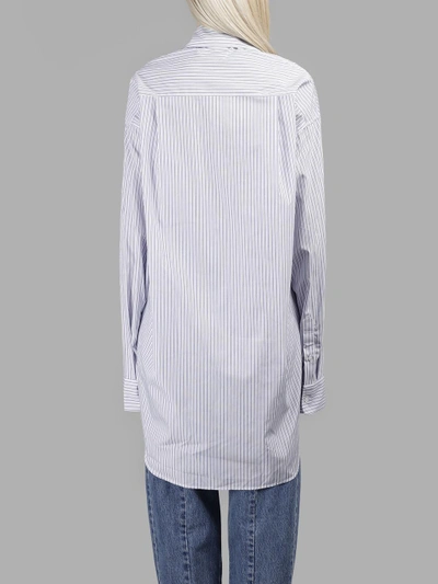 Shop Vetements Women's Blue Oversized Striped Shirt