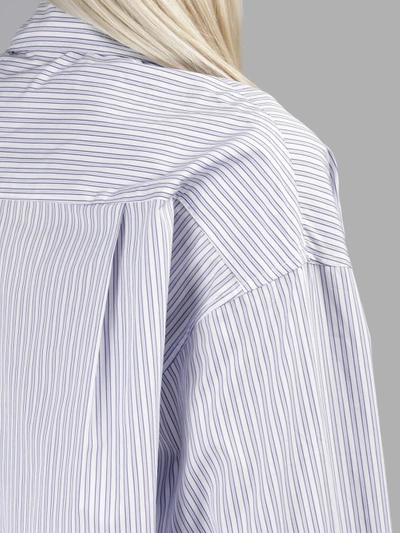 Shop Vetements Women's Blue Oversized Striped Shirt