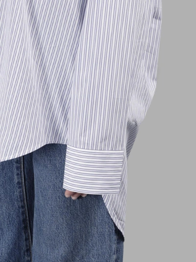 Shop Vetements Women's Blue Oversized Striped Shirt