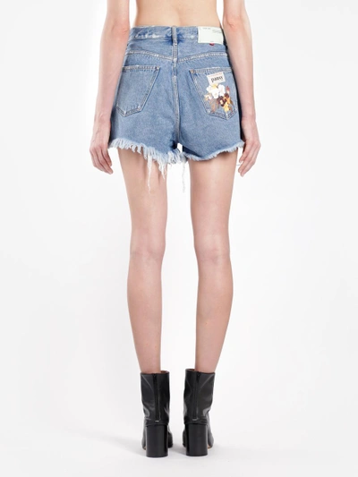 Shop Off-white Off White C/o Virgil Abloh Women's Blue Flower Shop Shorts