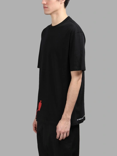 Shop Raf Simons Men's Black T-shirt With Vultures