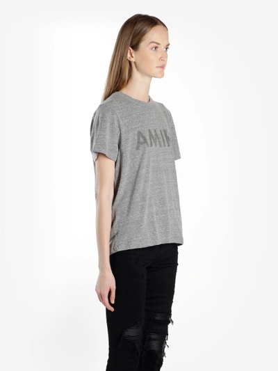 Shop Amiri Women's Grey Logo T-shirt