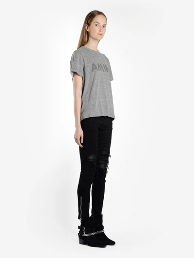 Shop Amiri Women's Grey Logo T-shirt