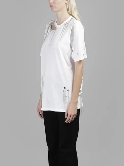 Shop Amen Women's White Embroidered T-shirt