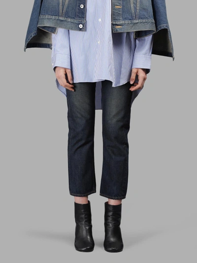 Shop Junya Watanabe X Comme Des Garcon Women's Blue Cotton Selvedge Jeans