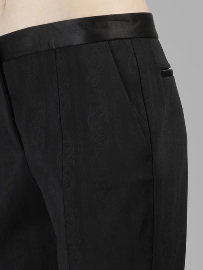 Shop Versace Women's Black Front Slits Trousers