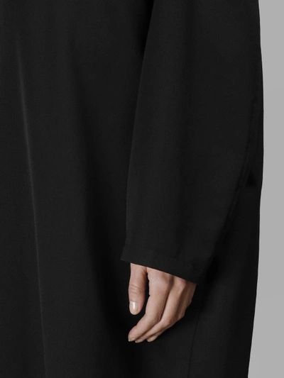 Shop Yohji Yamamoto Women's Cutout Shoulder Black Coat