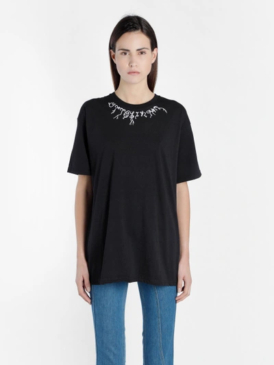 Shop Ottolinger Women's Black Embroidered Logo T-shirt