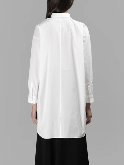 Shop Yohji Yamamoto Women's Fly Front Long White Shirt
