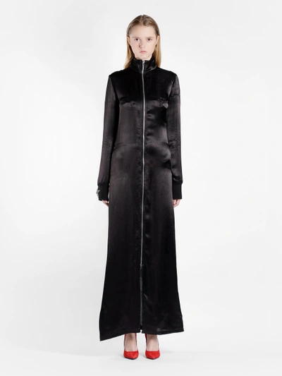 Shop Amen Women's Black Long Satin Coat