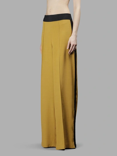 Shop Amen Women's Yellow Crepe Large Trousers