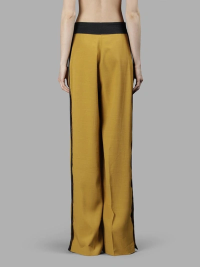 Shop Amen Women's Yellow Crepe Large Trousers