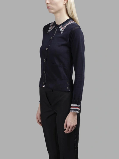 Shop Thom Browne Women's Blue Cardigan