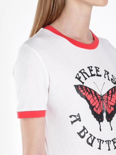 Shop Off-white Off White C/o Virgil Abloh Women's White Butterfly Tiny Tee