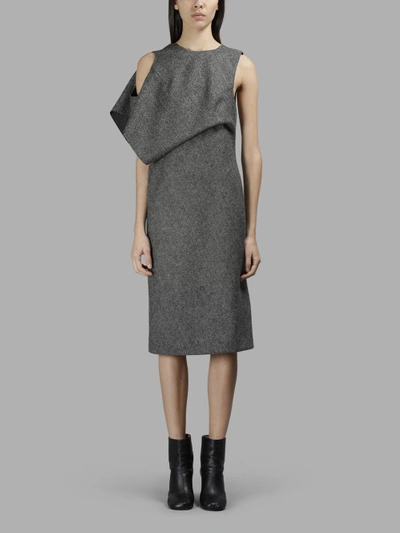 Shop Maison Margiela Women's Wool Tweed Dress In Grey
