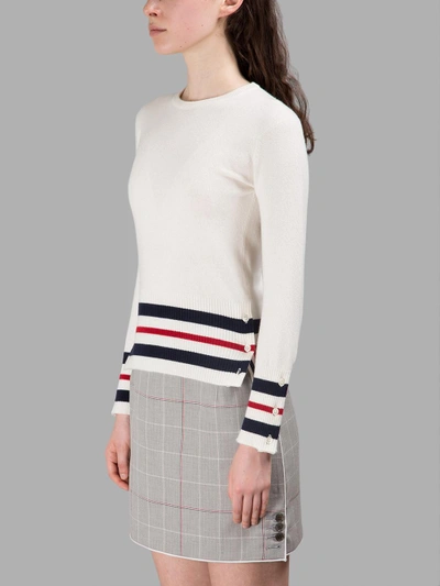 Shop Thom Browne Off-white Sweater