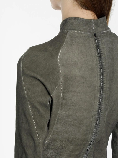 Shop Isaac Sellam Grey Leather Jacket