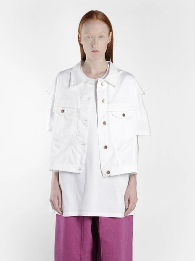 Shop Aalto Women's White Oversize Denim Waistcoat