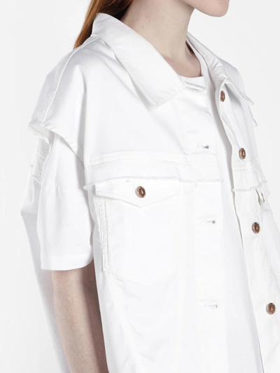Shop Aalto Women's White Oversize Denim Waistcoat